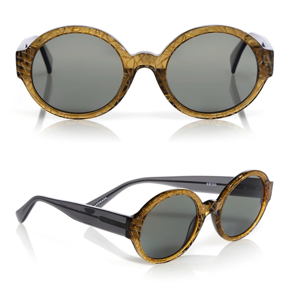Eyebobs Deja View Round Sunglasses Polarized Gold Black Geometric